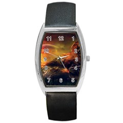 Tiger King In A Fantastic Landscape From Fonebook Barrel Style Metal Watch by 2853937