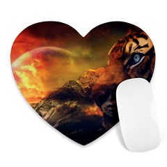 Tiger King In A Fantastic Landscape From Fonebook Heart Mousepads by 2853937