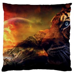 Tiger King In A Fantastic Landscape From Fonebook Standard Flano Cushion Case (two Sides) by 2853937