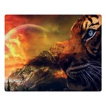 Tiger King In A Fantastic Landscape From Fonebook Double Sided Flano Blanket (Large)  80 x60  Blanket Front