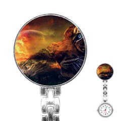 Tiger King In A Fantastic Landscape From Fonebook Stainless Steel Nurses Watch by 2853937