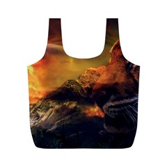 Tiger King In A Fantastic Landscape From Fonebook Full Print Recycle Bag (m) by 2853937