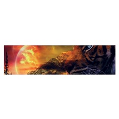 Tiger King In A Fantastic Landscape From Fonebook Satin Scarf (oblong)