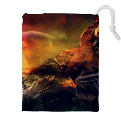 Tiger King In A Fantastic Landscape From Fonebook Drawstring Pouch (5xl) by 2853937