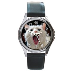 Wow Kitty Cat From Fonebook Round Metal Watch by 2853937