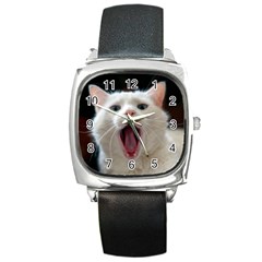 Wow Kitty Cat From Fonebook Square Metal Watch by 2853937