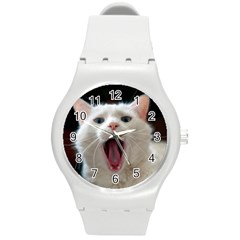 Wow Kitty Cat From Fonebook Round Plastic Sport Watch (m) by 2853937