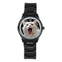 Wow Kitty Cat From Fonebook Stainless Steel Round Watch by 2853937