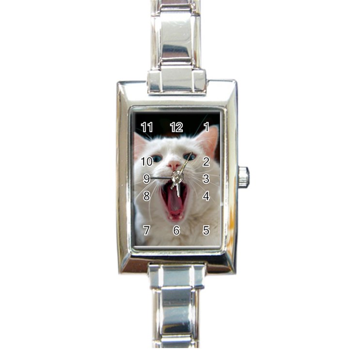 Wow Kitty Cat From Fonebook Rectangle Italian Charm Watch