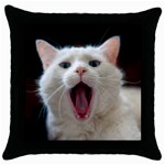 Wow Kitty Cat From Fonebook Throw Pillow Case (Black) Front