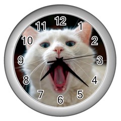 Wow Kitty Cat From Fonebook Wall Clock (silver) by 2853937