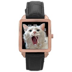 Wow Kitty Cat From Fonebook Rose Gold Leather Watch  by 2853937