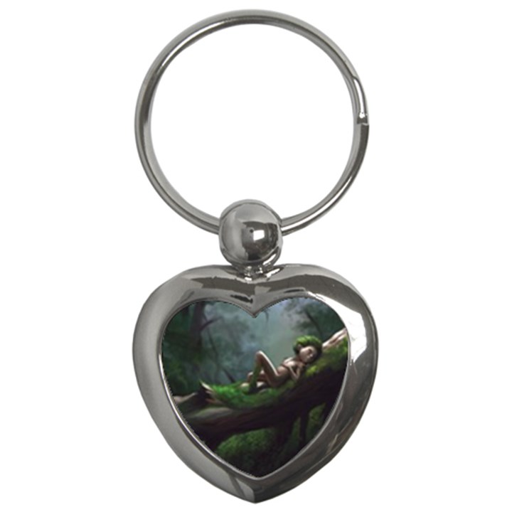 Wooden Child Resting On A Tree From Fonebook Key Chain (Heart)