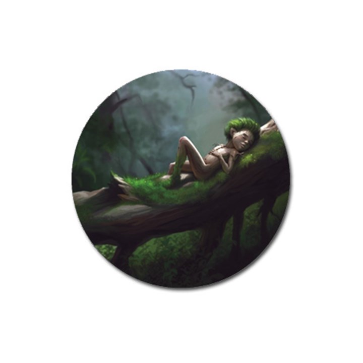 Wooden Child Resting On A Tree From Fonebook Magnet 3  (Round)