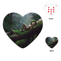 Wooden Child Resting On A Tree From Fonebook Playing Cards Single Design (heart) by 2853937