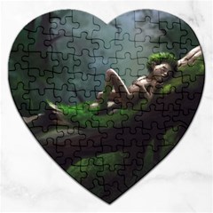 Wooden Child Resting On A Tree From Fonebook Jigsaw Puzzle (heart) by 2853937