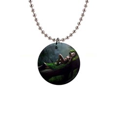 Wooden Child Resting On A Tree From Fonebook 1  Button Necklace by 2853937