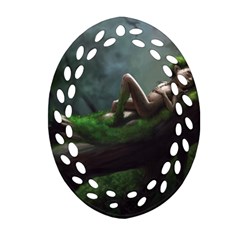 Wooden Child Resting On A Tree From Fonebook Ornament (oval Filigree) by 2853937