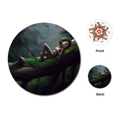 Wooden Child Resting On A Tree From Fonebook Playing Cards Single Design (round) by 2853937