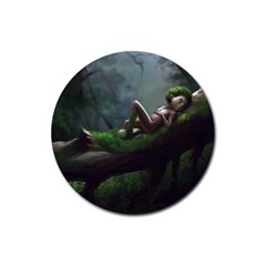 Wooden Child Resting On A Tree From Fonebook Rubber Coaster (round)  by 2853937