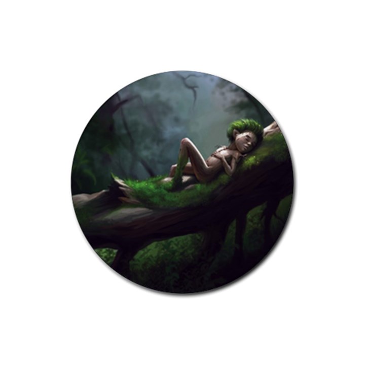 Wooden Child Resting On A Tree From Fonebook Rubber Coaster (Round) 