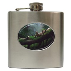 Wooden Child Resting On A Tree From Fonebook Hip Flask (6 Oz) by 2853937