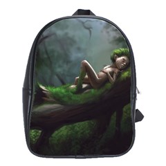 Wooden Child Resting On A Tree From Fonebook School Bag (large) by 2853937