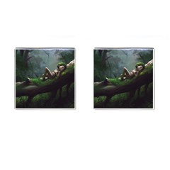 Wooden Child Resting On A Tree From Fonebook Cufflinks (square) by 2853937