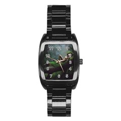 Wooden Child Resting On A Tree From Fonebook Stainless Steel Barrel Watch by 2853937