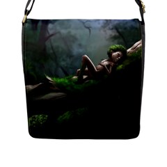 Wooden Child Resting On A Tree From Fonebook Flap Closure Messenger Bag (l) by 2853937