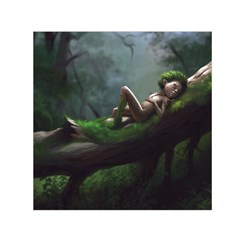 Wooden Child Resting On A Tree From Fonebook Small Satin Scarf (square) by 2853937