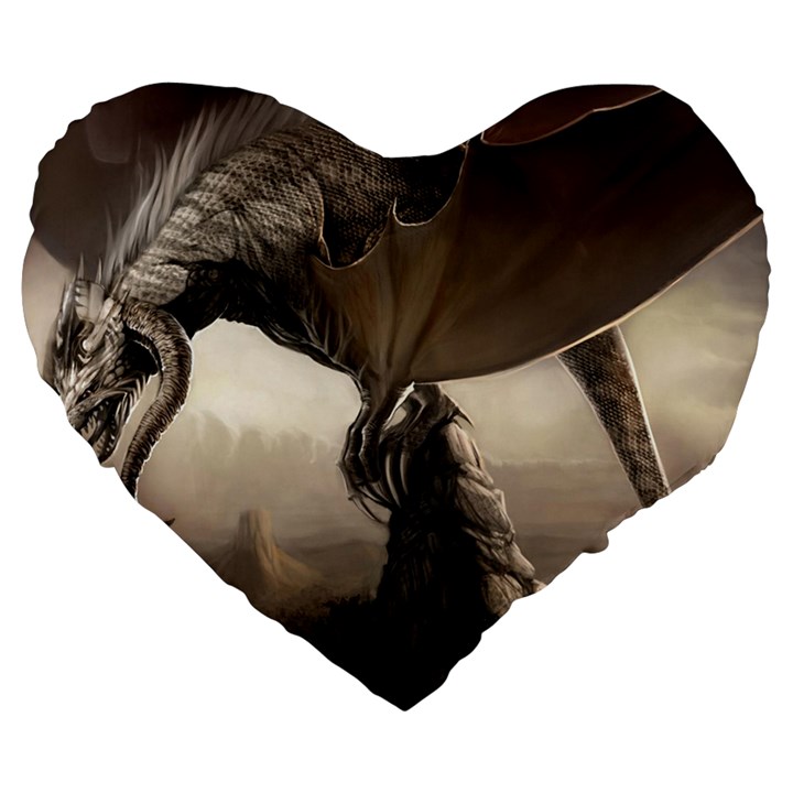 Lord Of The Dragons From Fonebook Large 19  Premium Flano Heart Shape Cushions