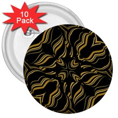 Black And Orange Geometric Design 3  Buttons (10 Pack)  by dflcprintsclothing