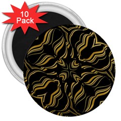 Black And Orange Geometric Design 3  Magnets (10 Pack)  by dflcprintsclothing