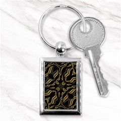 Black And Orange Geometric Design Key Chain (rectangle) by dflcprintsclothing