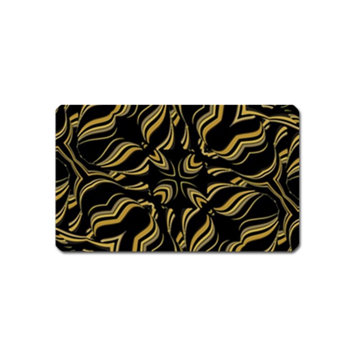 Black And Orange Geometric Design Magnet (Name Card)