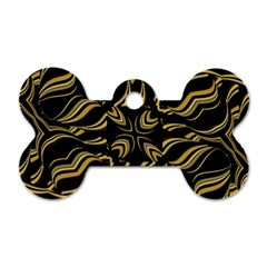 Black And Orange Geometric Design Dog Tag Bone (two Sides)