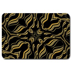 Black And Orange Geometric Design Large Doormat 