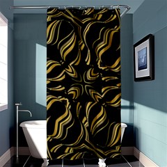 Black And Orange Geometric Design Shower Curtain 36  X 72  (stall) 