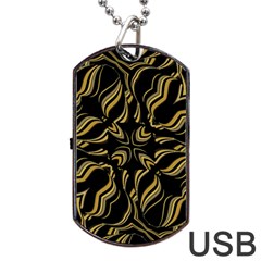 Black And Orange Geometric Design Dog Tag Usb Flash (one Side) by dflcprintsclothing