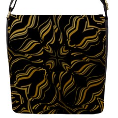 Black And Orange Geometric Design Flap Closure Messenger Bag (s) by dflcprintsclothing