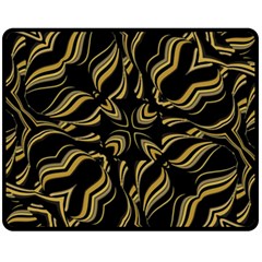 Black And Orange Geometric Design Double Sided Fleece Blanket (medium)  by dflcprintsclothing