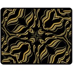 Black And Orange Geometric Design Double Sided Fleece Blanket (Medium)  58.8 x47.4  Blanket Front