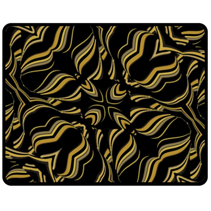 Black And Orange Geometric Design Double Sided Fleece Blanket (Medium) 