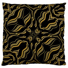 Black And Orange Geometric Design Large Flano Cushion Case (two Sides)