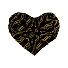 Black And Orange Geometric Design Standard 16  Premium Flano Heart Shape Cushions by dflcprintsclothing