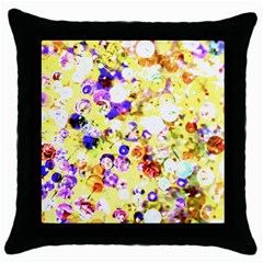 Sequins And Pins Throw Pillow Case (black) by essentialimage