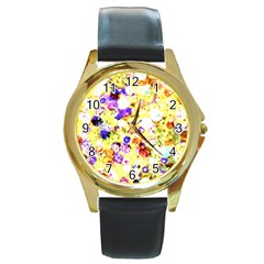 Sequins And Pins Round Gold Metal Watch by essentialimage