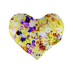 Sequins And Pins Standard 16  Premium Heart Shape Cushions by essentialimage