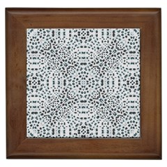 Dots Motif Geometric Print Design Framed Tile